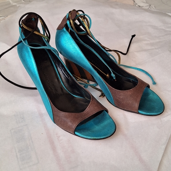 Georgina Goodman Wedge Sandals 37/7 - Picture 3 of 11